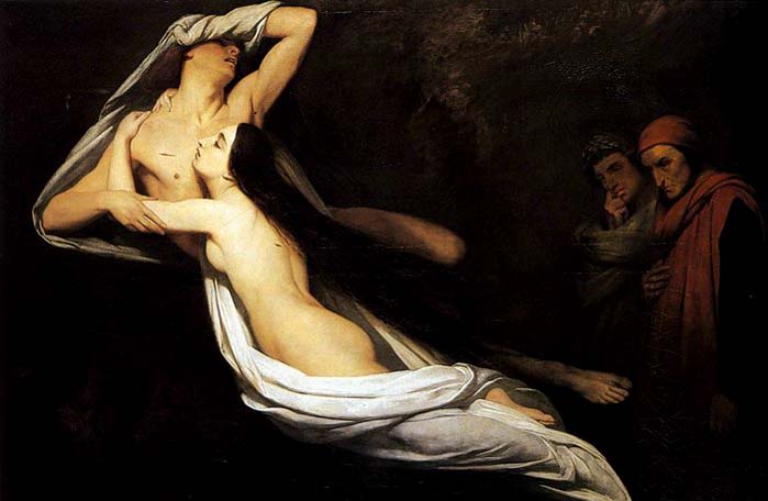 The Ghosts of Paolo and Francesca Appear to Dante and Virgil